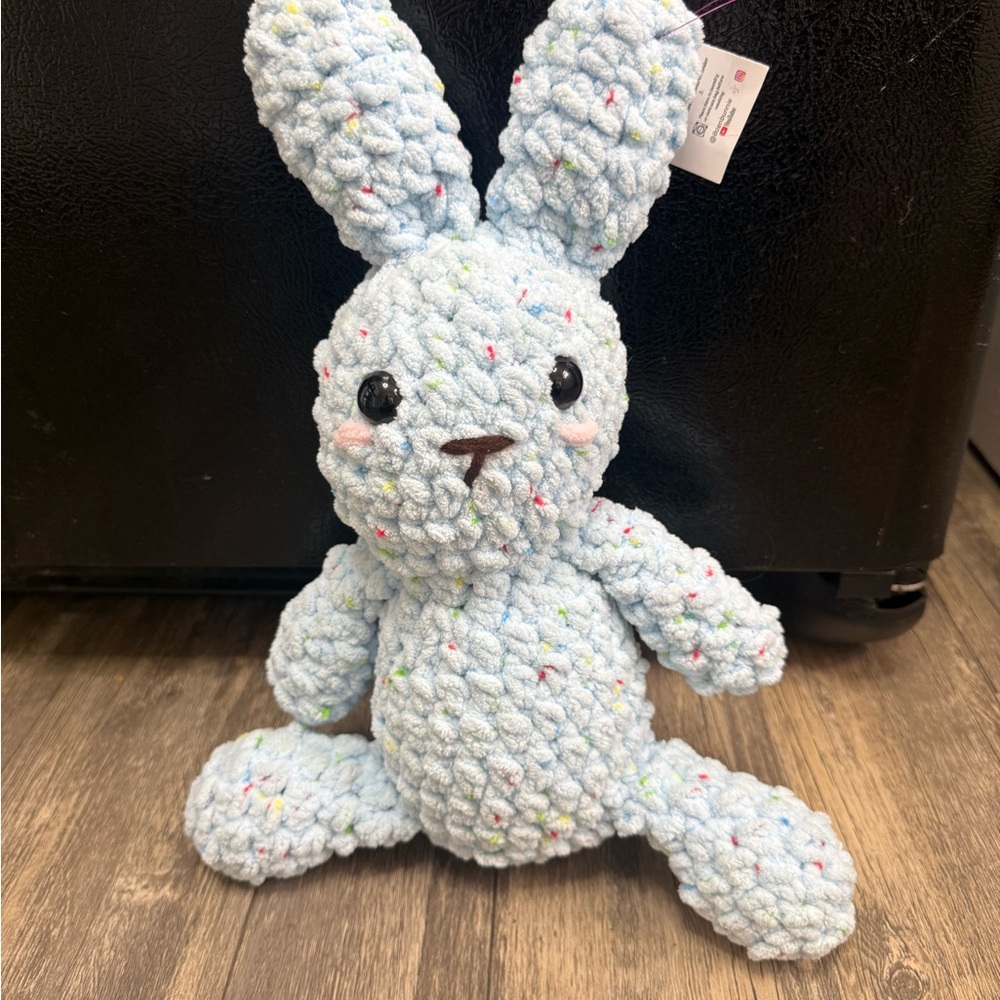 Charming Speckled Blue Bunny Plush